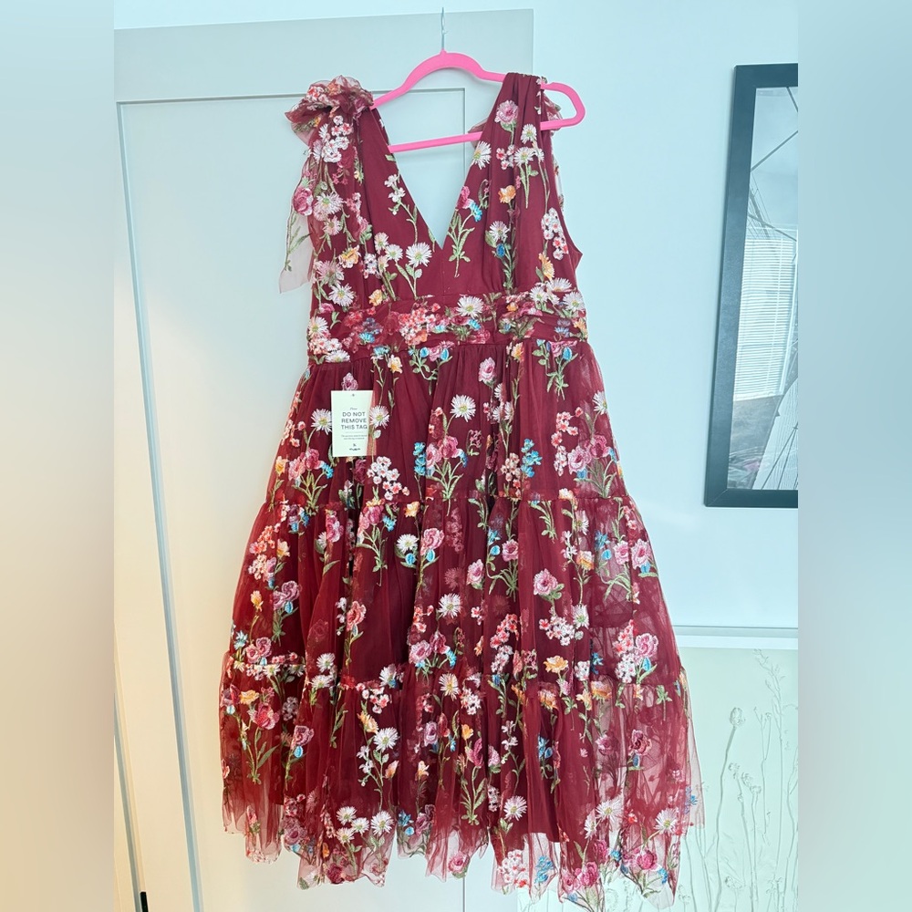 JessaKae Red Floral Midi Dress